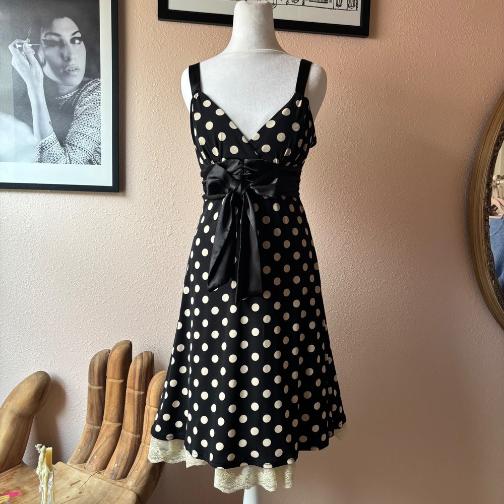 Y2K Steampunk Coquette Polka Dot Dress
